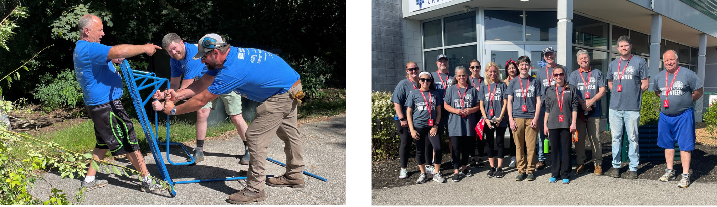 Piscataqua Savings Bank employees volunteering at Crossroads House during Granite United Way's Day of Caring 2025
